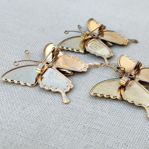🦋Vintage art deco glitter butterfly brooch lot - Picture 6 of 8